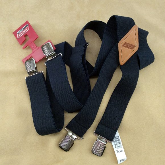 Dickies - Suspenders - Black with Stainless Steel and Leather Details - W/ Tags - Picture 1 of 6